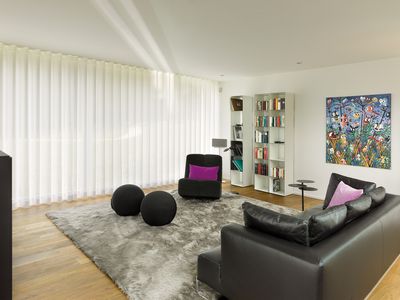 Curtain Systems, SG 5600, Colorama 2, Room shot "Private Home", Gümligen, Switzerland, Wave