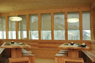 Roller Blind Systems, SG 4910, Multiscreen 1-10%, Room shot ""Monte Rosa SAC Lodge", Zermatt, Switzerland